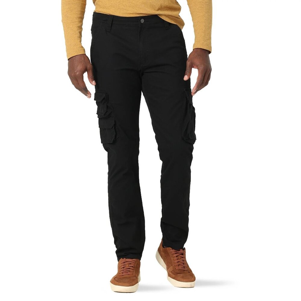 New Men's Wrangler Premium 5 Star Regular Taper Cargo Pants W33 L30 Black